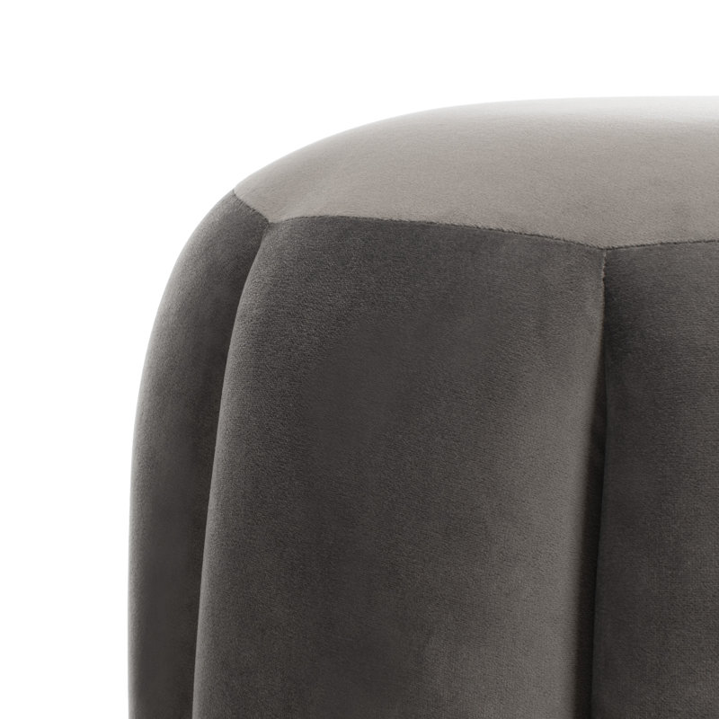 Jayah Upholstered Ottoman, Dark Grey Velvet