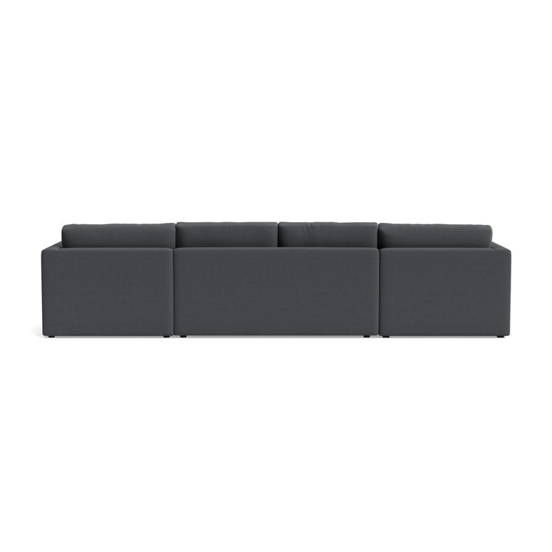 Haywood Chaise Loveseat U-Sectional, Performance Linen - Charcoal
