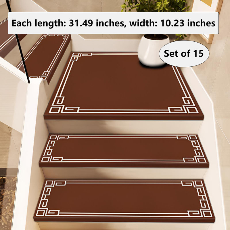 Self Adhesive Non Slip Latex Silicone Stair Tread Pads For Home Use No Washing No Glue Needed, Brown