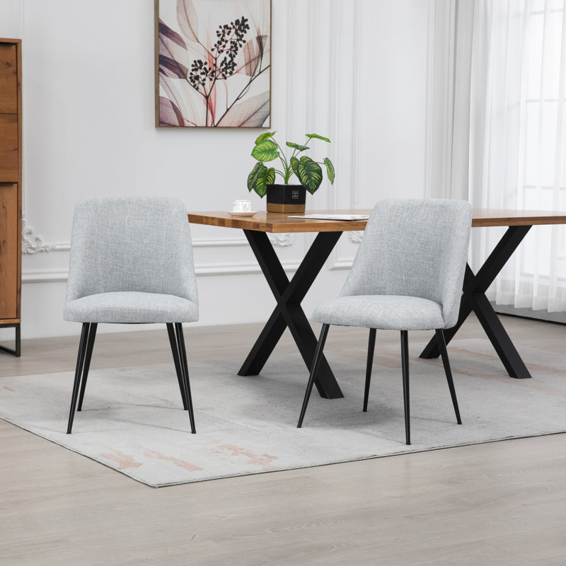 Arcanum 46cm H Fabric Upholstered Side Chair, Light Grey