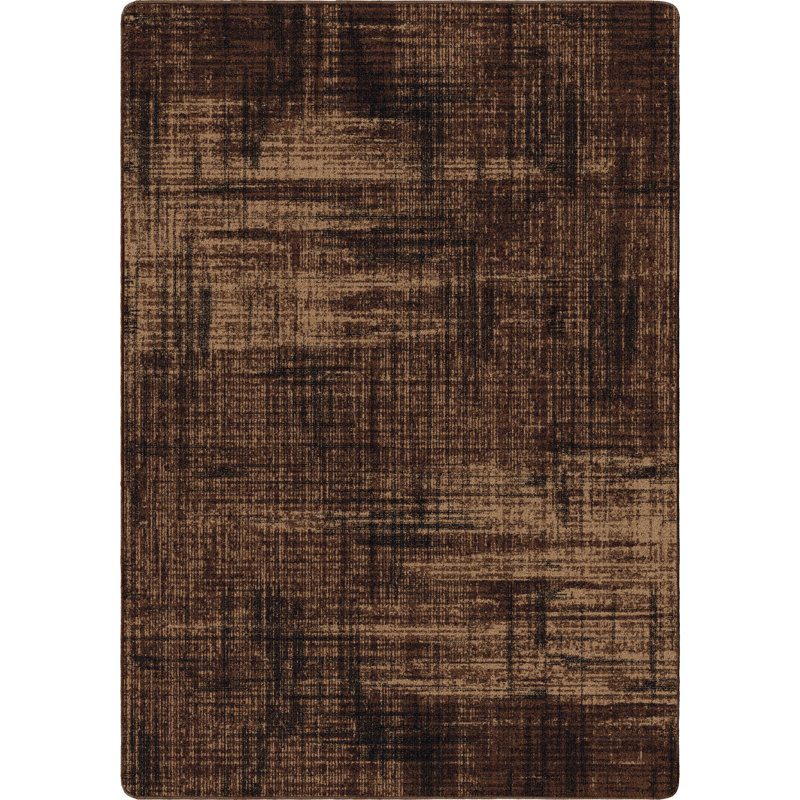 Residency Simply Casual Brown Abstract Area Rug, Rectangle 7'8" x 10'9"