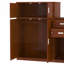 Lit plateforme en bois avec bibliothèque pour échantillon et garde-robe mobile, lit multifonctionnel avec lit gigogne intégré pour les espaces compacts-807525482