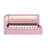 Twin Upholstered Platform Bed with Trundle, LED Lights, USB Charging Ports, Linen Headboard, No Box Spring Needed, Pink-129028728