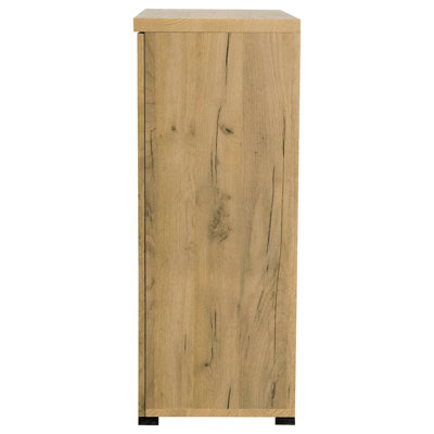 Armoire d'appoint en chêne doré avec portes en filet - Organisez le style de chaussures dans n'importe quel espace, 6 compartiments, 4 tablettes réglables, des décorations de porte noires esthétiques rustiques pour garder la collection de chaussures bien rangée dans tous les espaces, chic