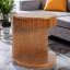 Tables de bout avec rangement, table d'appoint incurvée moderne en MDF noyer