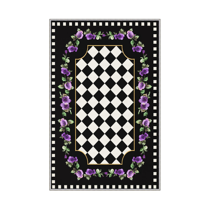 Stylish Hall Carpet (2.6 x 9.8 ft), 100% Polyester, 0.31 in Pile Height | Antibacterial, Non-Slip PVC Underside | 3D Digital Printed Design, Machine Washable, Perfect for Modern Home Décor & High Traffic Areas