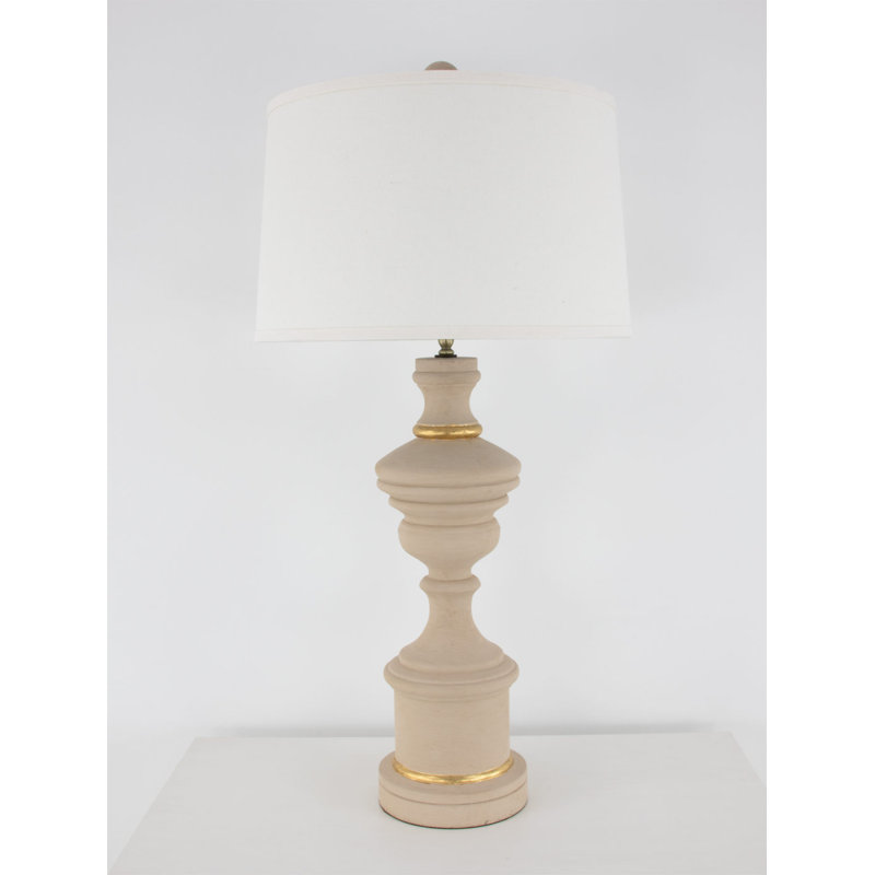 Eileen Table Lamp, Pink/Gold Leaf, White