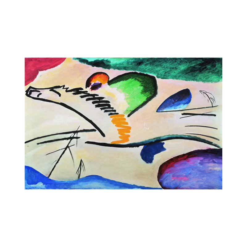 Lyrically (Lyrisches) by Wassily Kandinsky - Wrapped Canvas Painting, 20.32 cm H x 30.48 cm W