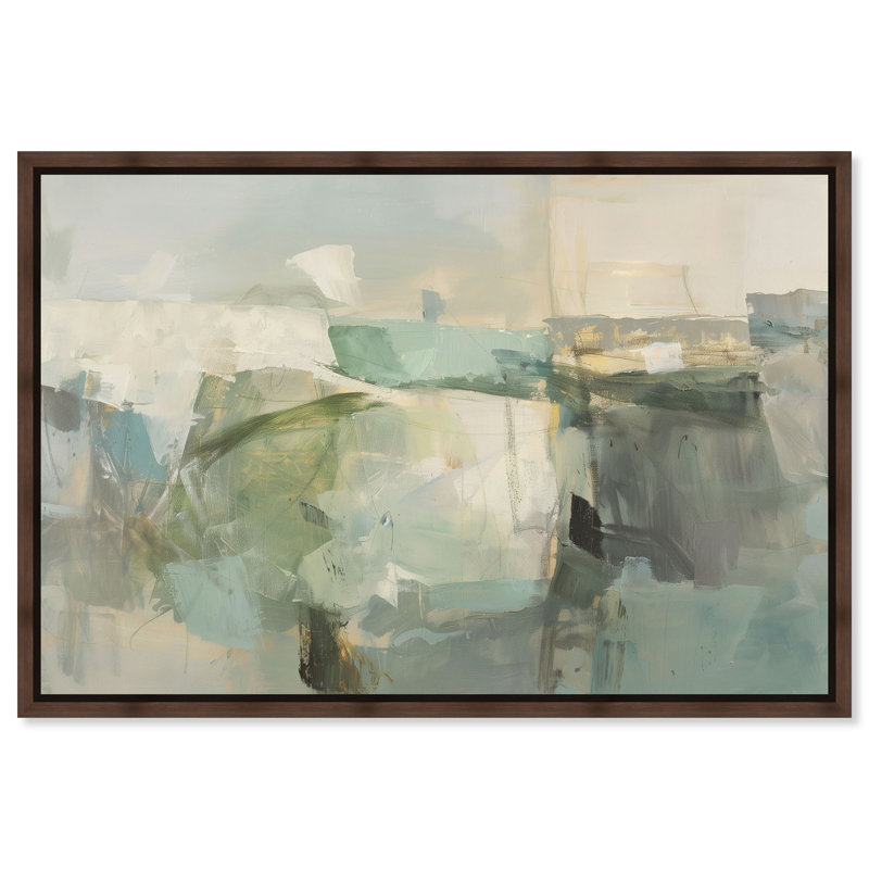 «Grayish Green II», reproduction sur toile encadrée par Art Remedy, cadre en noyer, 45 x 30, 31"H x 46"W, Walnut Frame