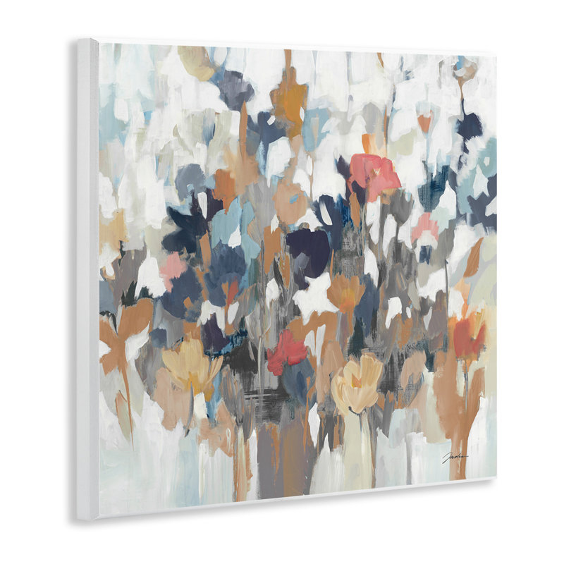 Arrangement floral moderne moderne avec pétales abstraits gris par Liz Jardine