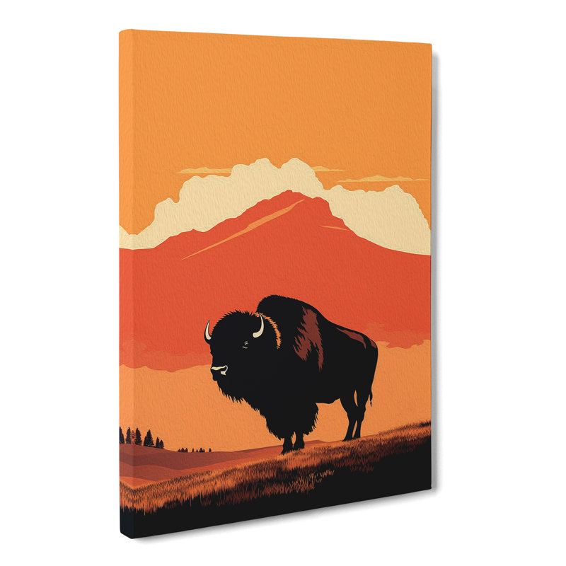 Bison Minimalism - No Frame Print, 50cm H x 35cm W x 3cm D