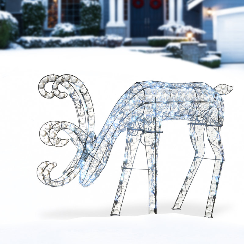 45" Crystal Bead Deer with LED Lights