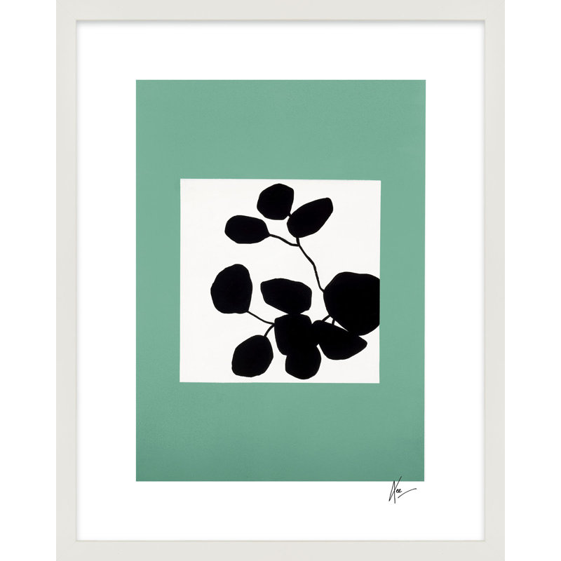 «Modern Botanical 1» par Lee Lessem - Art mural encadré, Cadre blanc, H 50 po x l 40 po x P 1,25 po