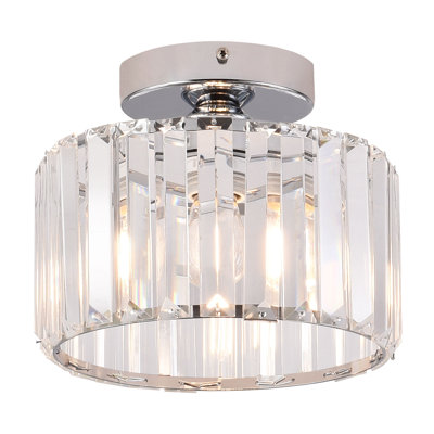 Mini plafonnier moderne en cristal semi-encastré
