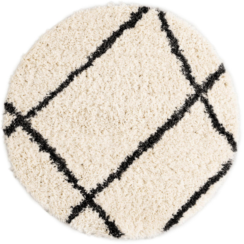 Tapis Tarquinio, Noir, Rond 5 pi 1 po