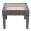 Table d'appoint d'extérieur grise avec plateau en verre de 20 po x l 20 po x H 15,18 po - 15,14 lb-1359576559