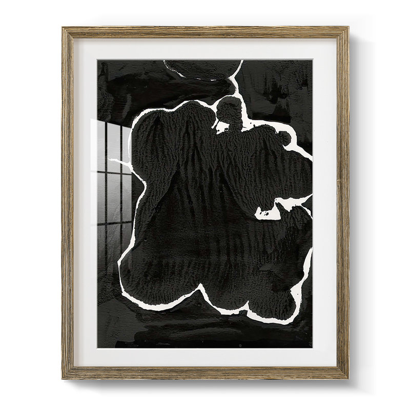 Blobs I, Papier avec cadre noyer, Blanc