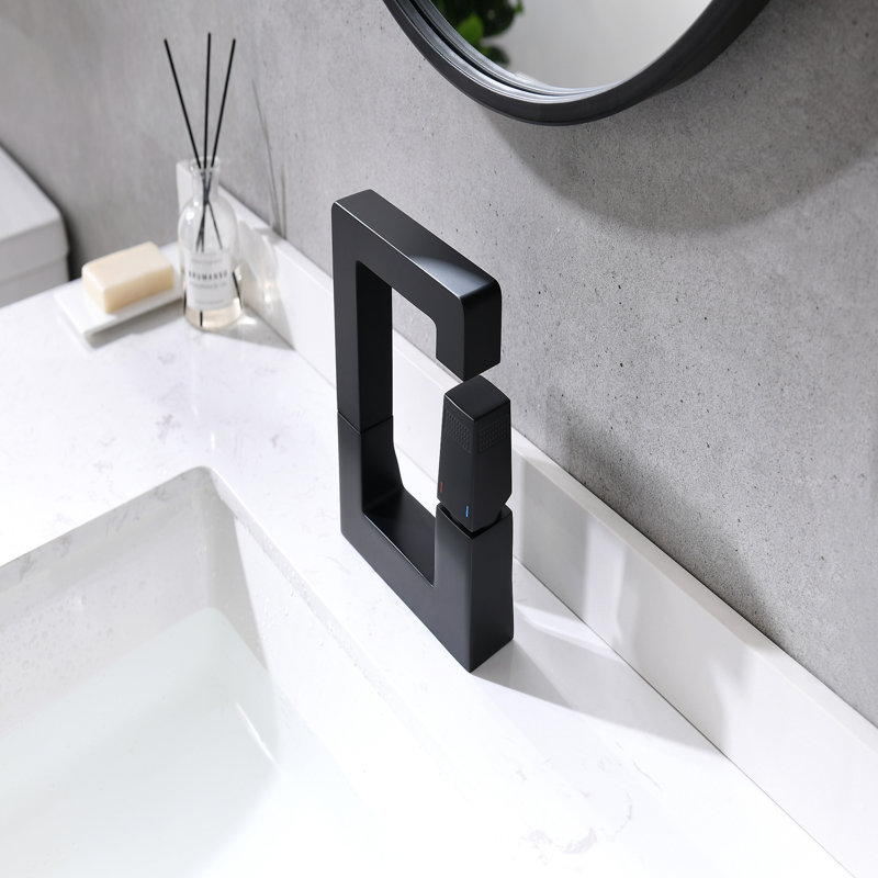 Robinet de salle de bain monocorps et monocommande, Noir mat