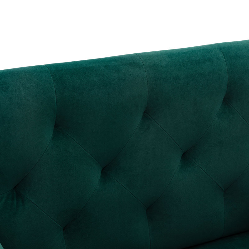 Gus Velvet Armchair, Dark Green