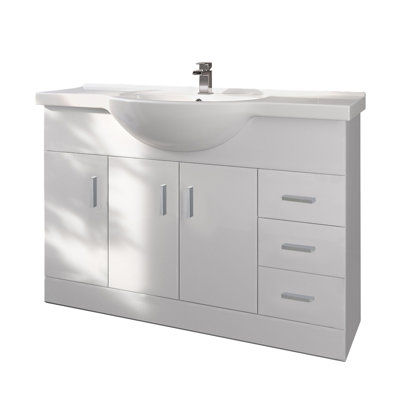 Avary 1210 mm Freestanding Single Vanity with Integrated Ceramic Basin
