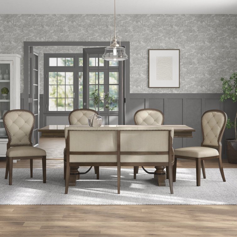 Aisja 6 - Person Extendable Trestle Dining Set