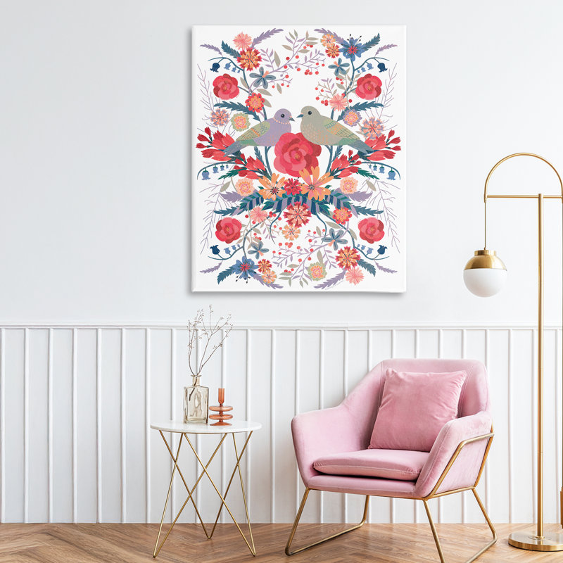 Miroir sur toile nature et faune, design par Verbrugge Watercolor, H 30 po x l 24 po