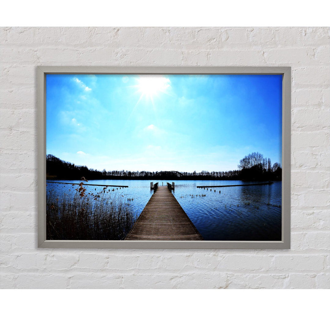 Pier Sparkle Sun Blue - Einzelner Bilderrahmen Kunstdrucke auf Leinwand