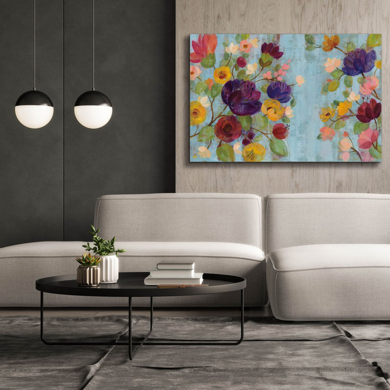 «Epic Graffiti» Morning Floral »par Silvia Vassileva, art mural sur toile, 60 po x 40 po, H 40 po x l 60 po