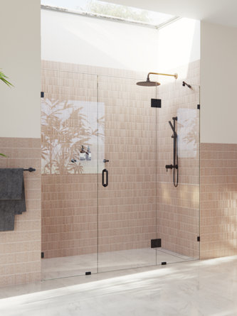 Stellar 70 in. W x 78 in. H Fully Frameless 3 Panel Inline Glass Hinged Shower Enclosure