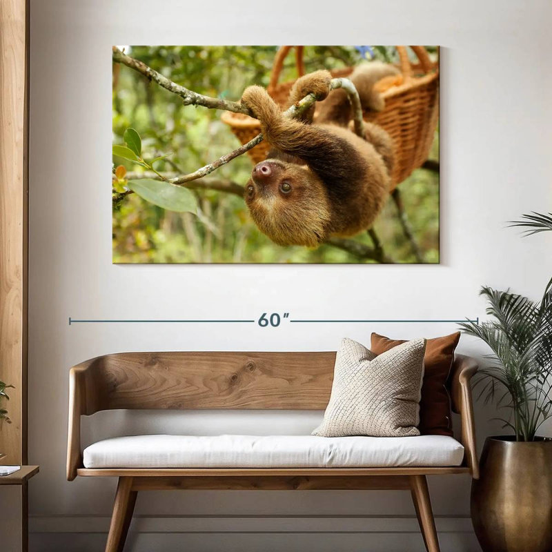 Brampt Sloth On A Tree, 32" H x 48" W