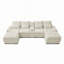 Canapé de 130 po en forme de U avec console, porte-gobelets et port USB, ensemble de meubles 6 places, ensemble de canapé-lit avec méridienne pour salon, appartement