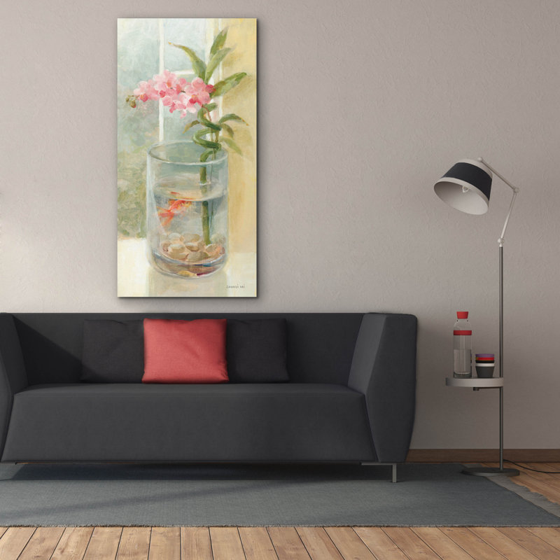 Epic Graffiti 'Peaceful Orchid 2'  by Danhui Nai Canvas Wall Art