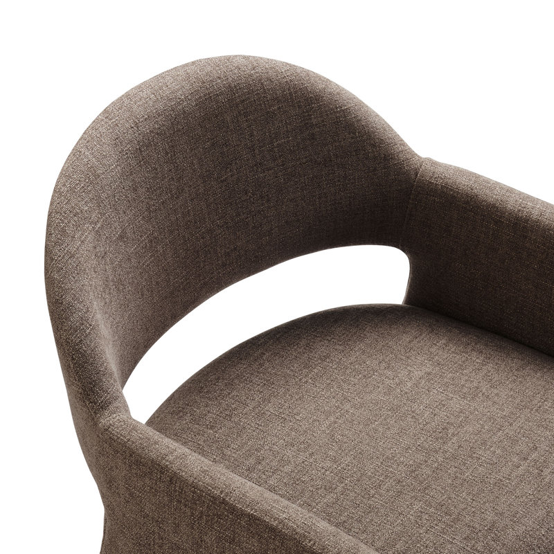 Fauteuil de salle à manger rembourré Talia, Moka
