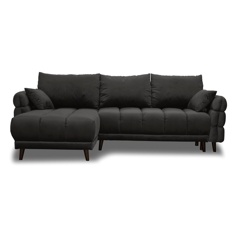 Casas 5 Seater Sofa Bed, Right Hand Facing, Dark Brown, Black