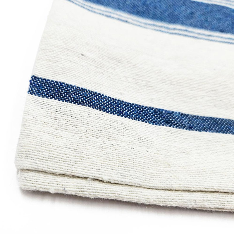 Brighton Blue Striped Recycled Cotton Throw Blanket Set