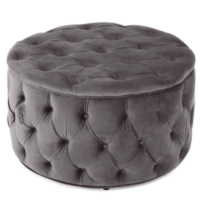 Grey Velvet - A And Versatile Family Room Accessory Comfy Footstool Piece