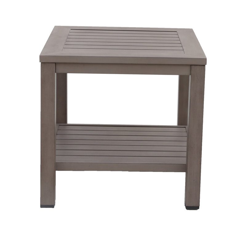 Aluminum End Table With Shelf