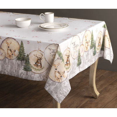 Floral 100% Cotton Square Christmas Tablecloth