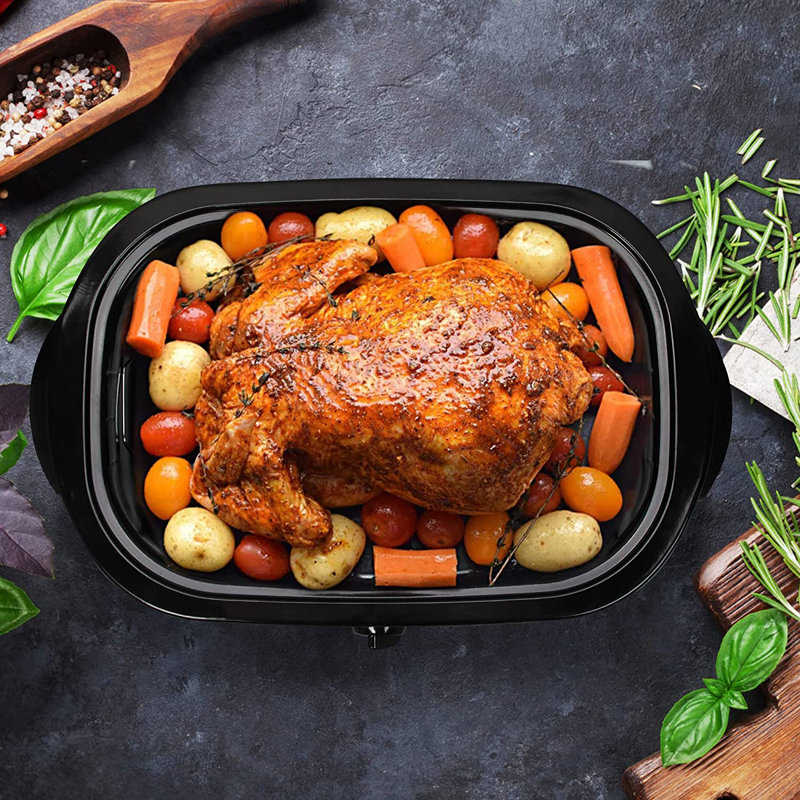 Sunvivi Electric Roaster Oven with Removable Pan, Silver, 18 quarts