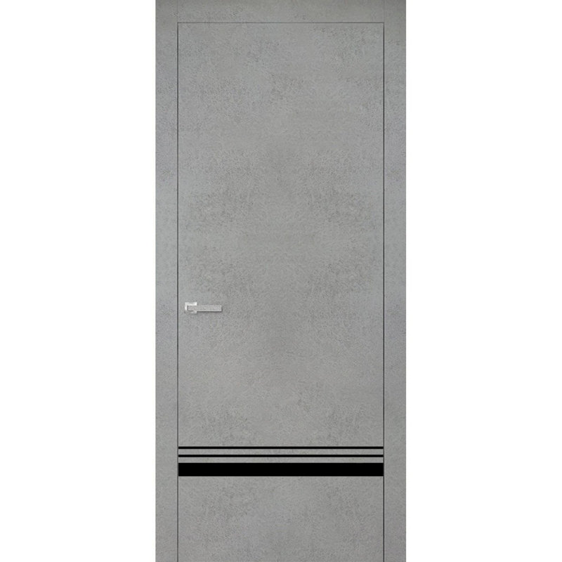 Porte intérieure moderne en bois pré-montée avec quincaillerie Planum 0012, cadre en béton à panneau unique, portes robustes pour salle de bain et chambre à coucher - 24 po x 96 po