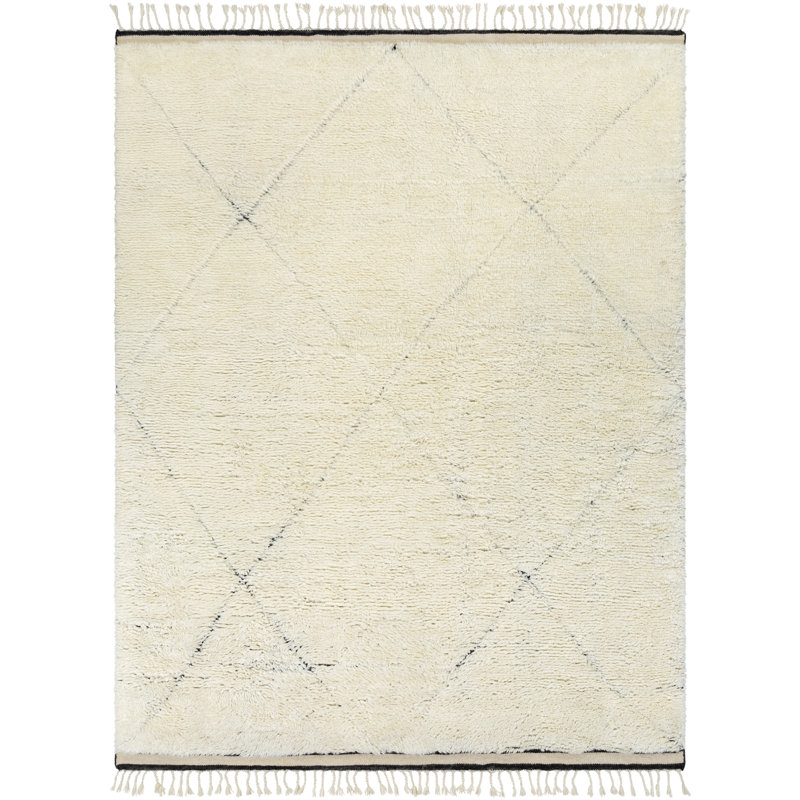 Wool Geometric Indoor Rug, Rectangle 6' x 9'
