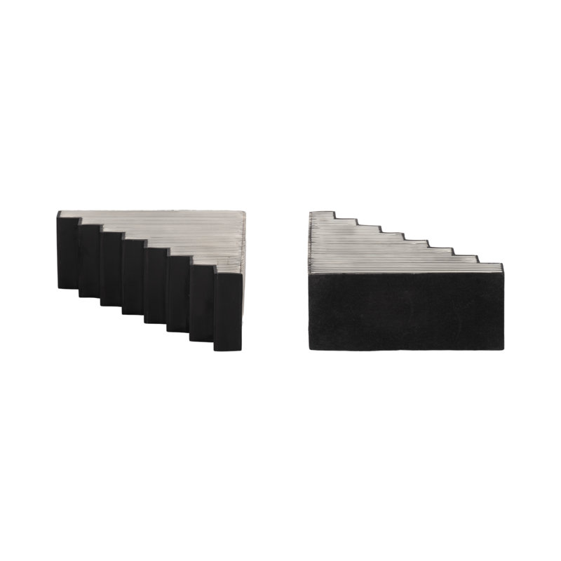 Striped Steps Bookends, Black/White - A Fusion Of Mdf And Resin Magic