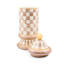 Mocha Check Ceramic Column Canister