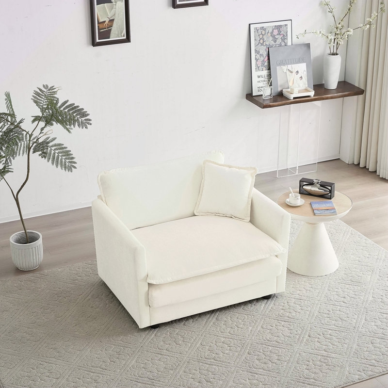 Fauteuil de lecture rembourré Comfy, Blanc