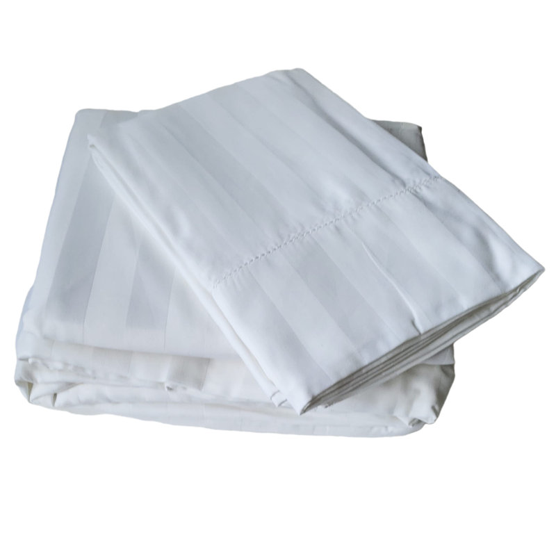 Ensemble de draps 100% coton 400 Tc, Grand, Blanc