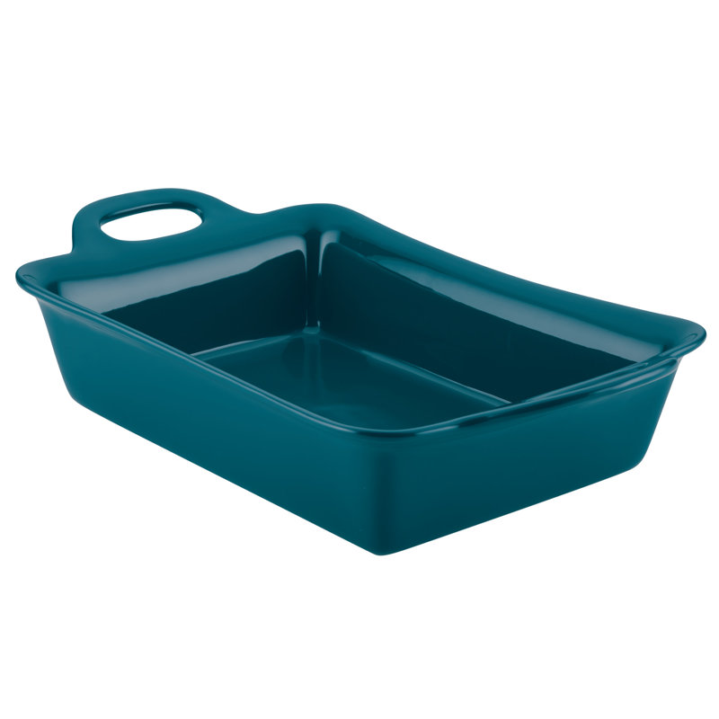 Rachael Ray Ceramics Rectangular Baker, 9 Inch x 13 Inch, Teal