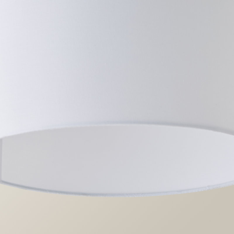 27.5cm H Cotton Drum Pendant Shade ( Screw On ), White, 25cm H x 45cm W x 45cm D