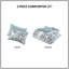 3 pièces d'édredon en coton bleu - très grand / très grand, imprimé floral, preuve, 2 taies décoratives très grandes avec imprimé, coton, lavable à la machine