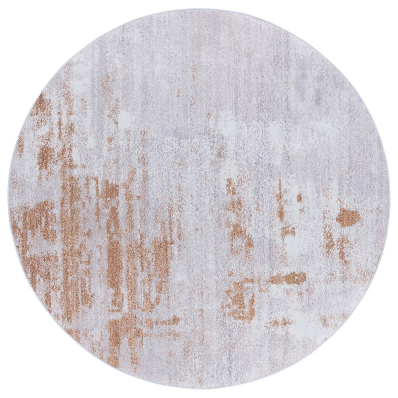 Tacoma Performance Machine Washable Abstract Rug, Round 6'