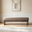 Banc moderne capitonné en bouclette de 163 cm de large avec structure en bois massif-1086564954